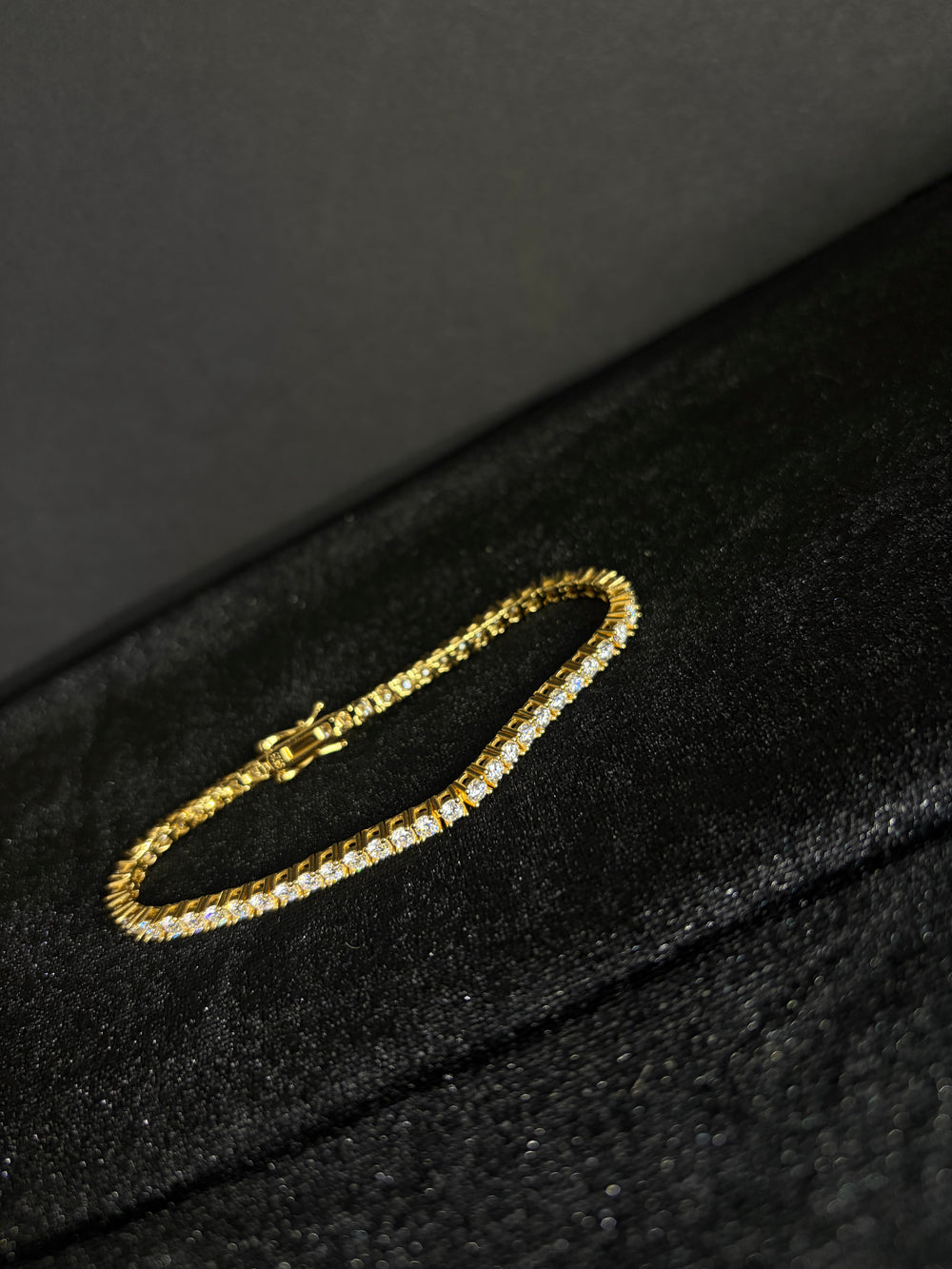Moissanite Tennis Bracelet | 3 mm · Gold — photo 1