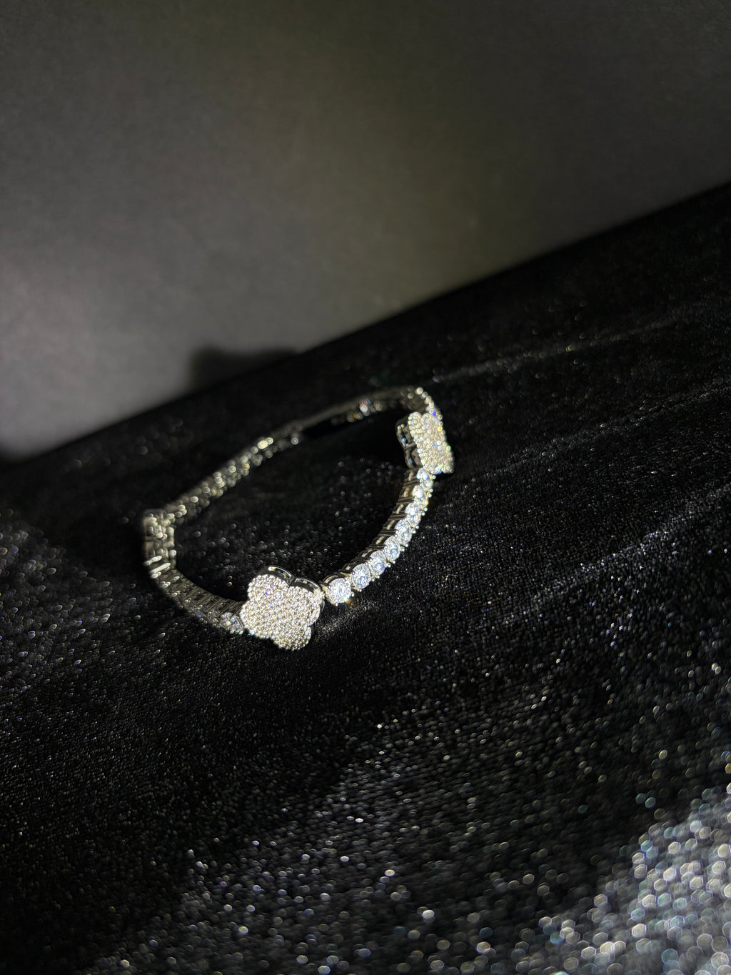 Three-Clover Tennis Bracelet | Silver