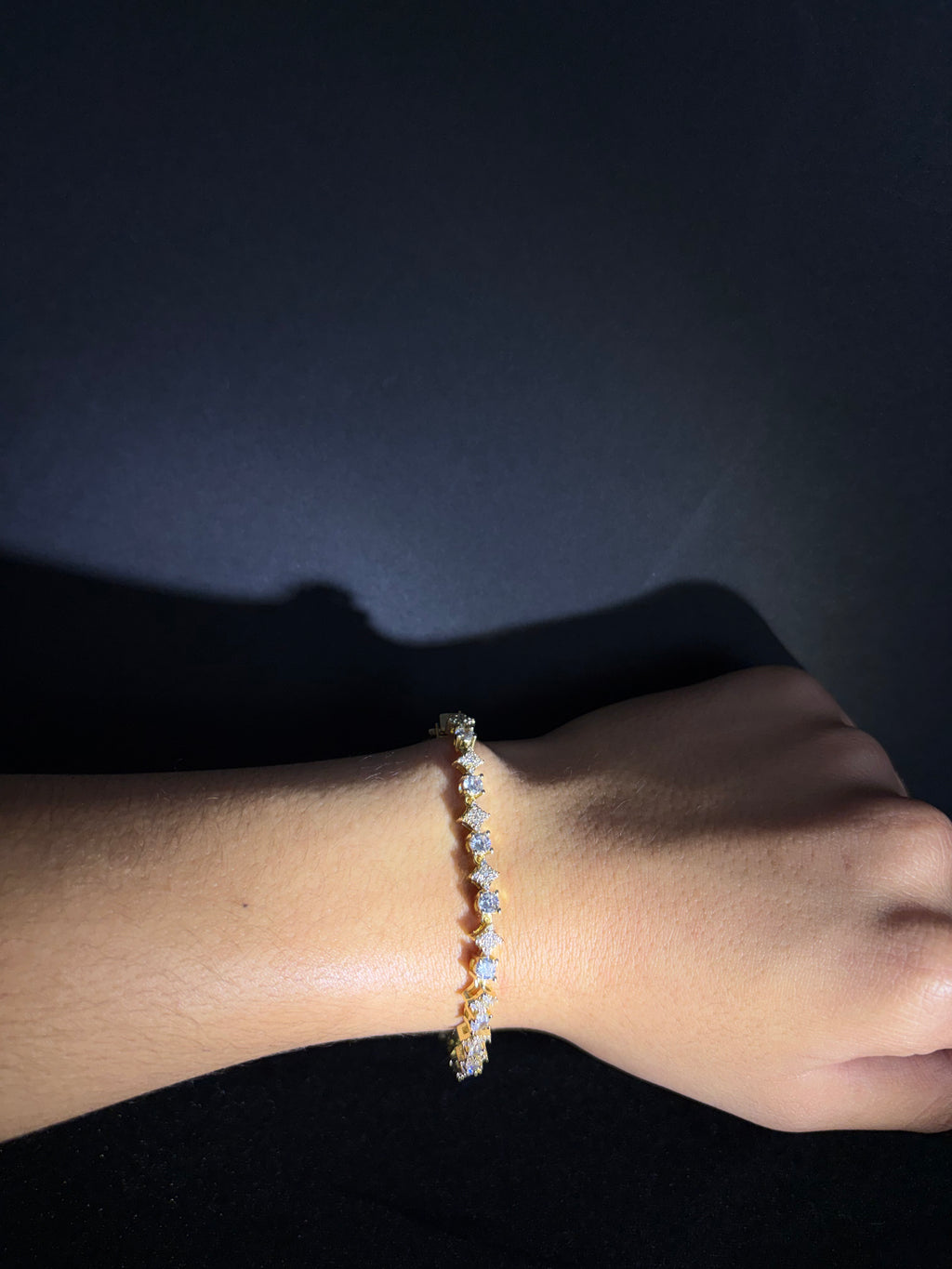 Mosaic Tennis Bracelet — Gold — product photo 2