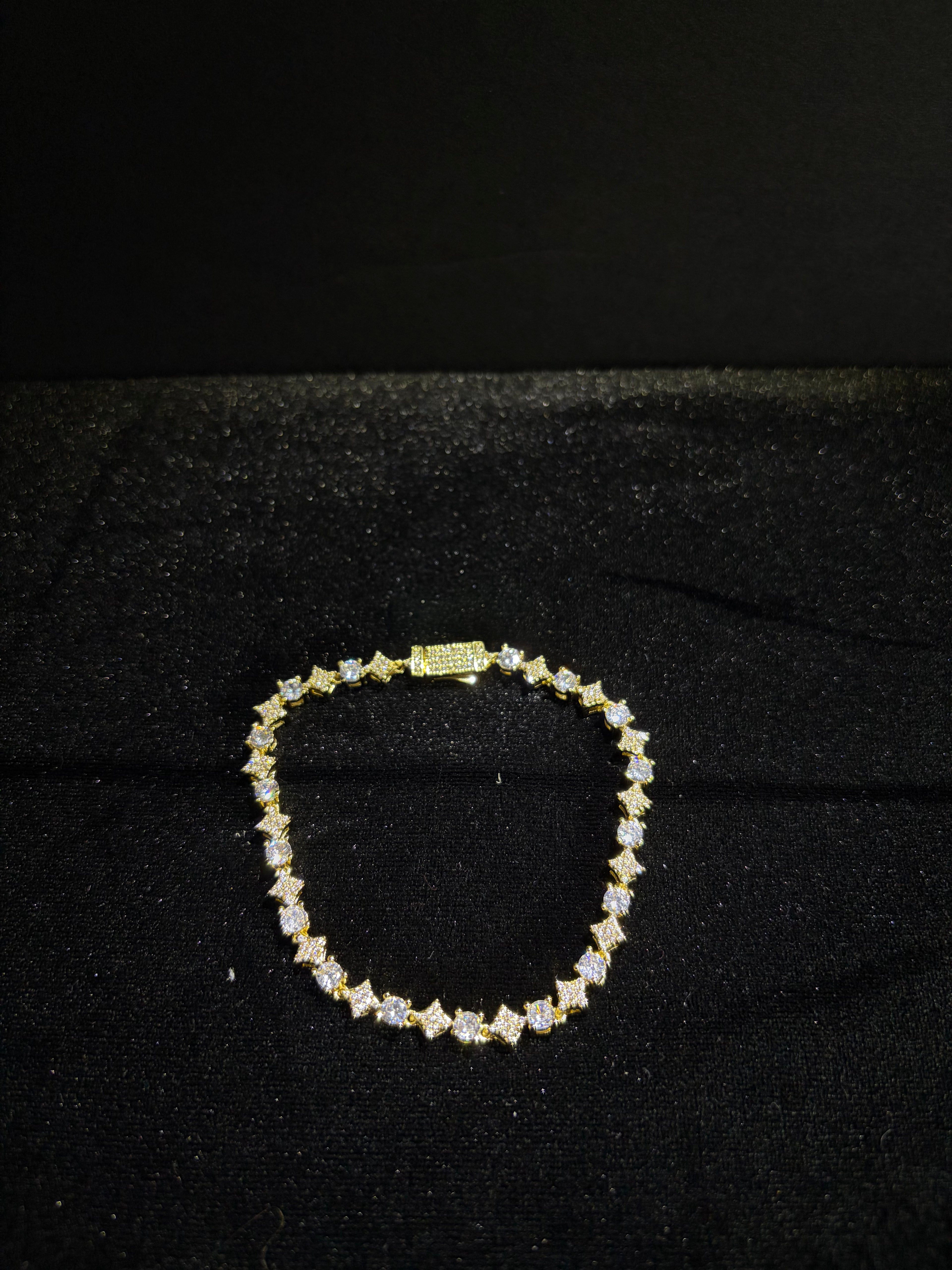 Mosaic Tennis Bracelet — Gold — product photo 1