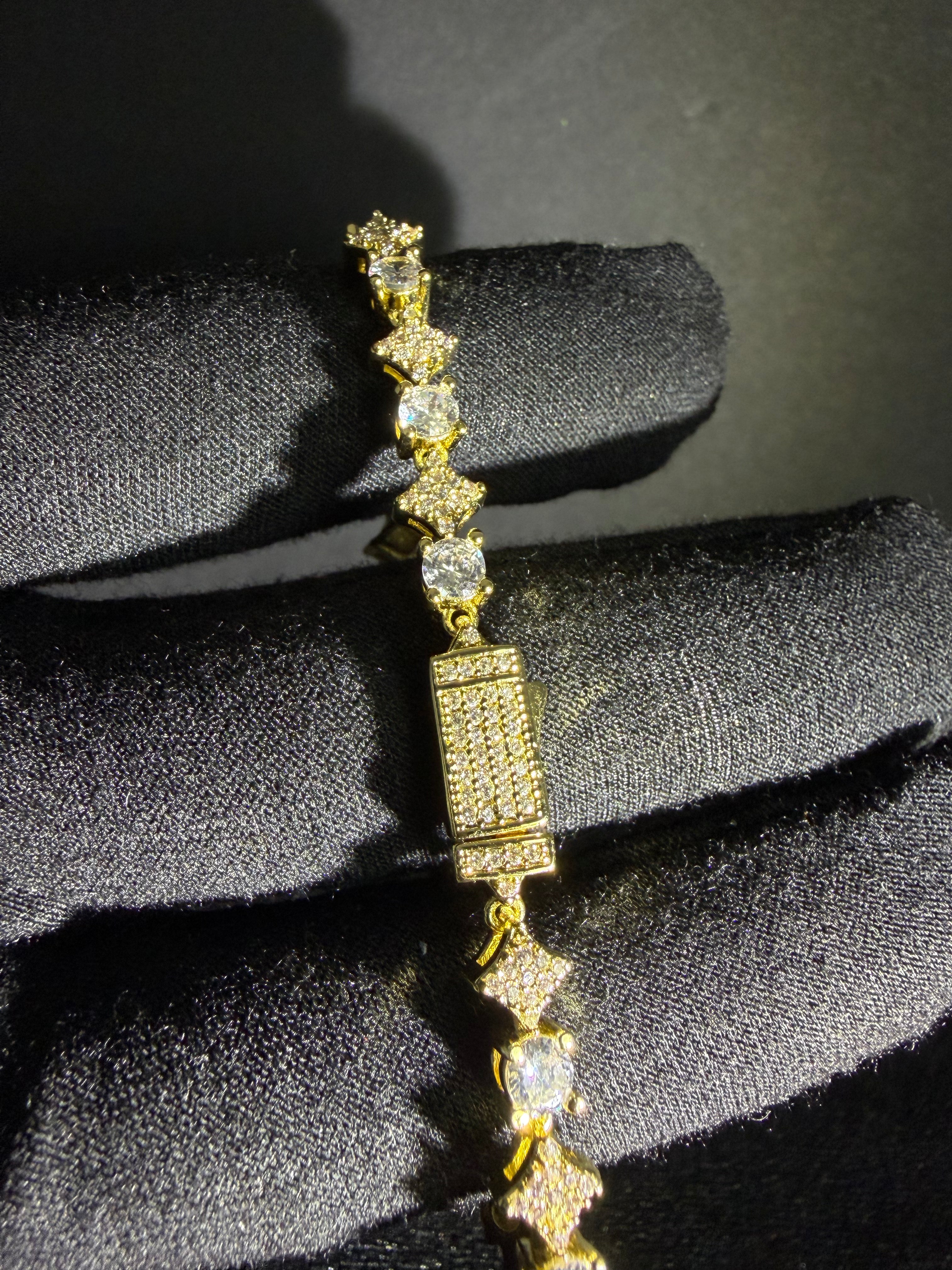 Mosaic Tennis Bracelet — Gold — product photo 4