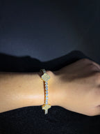 Three-Clover Tennis Bracelet — Gold — product photo 2