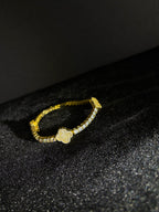 Three-Clover Tennis Bracelet — Gold — product photo 1