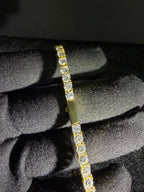 Three-Clover Tennis Bracelet — Gold — product photo 4