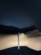 Green Clover Tennis Bracelet — Gold — product photo 2