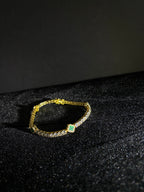 Green Clover Tennis Bracelet — Gold — product photo 1