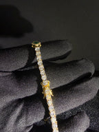 Green Clover Tennis Bracelet — Gold — product photo 4