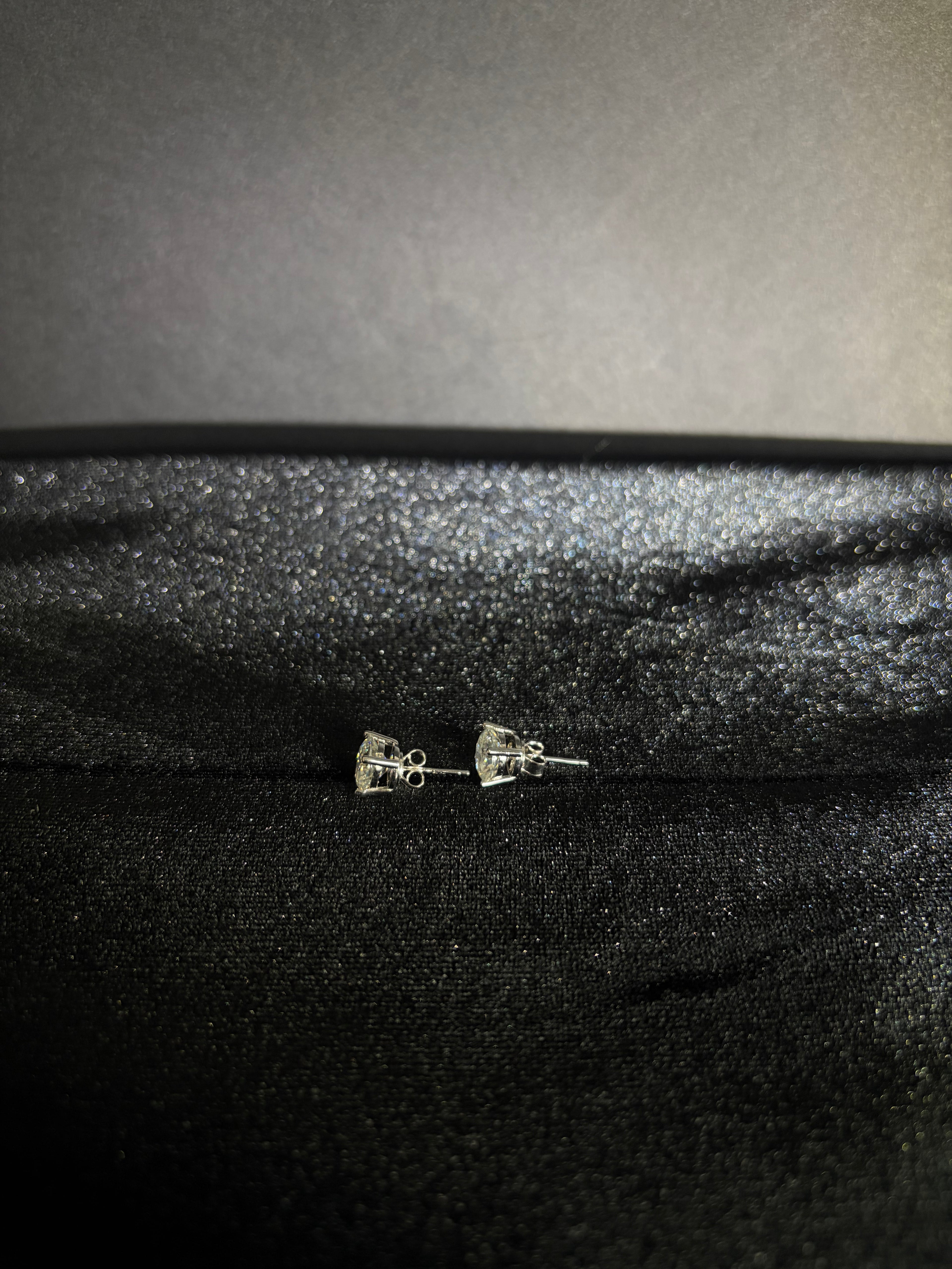 Round Moissanite Studs | 8 mm · Sterling Silver — view 3