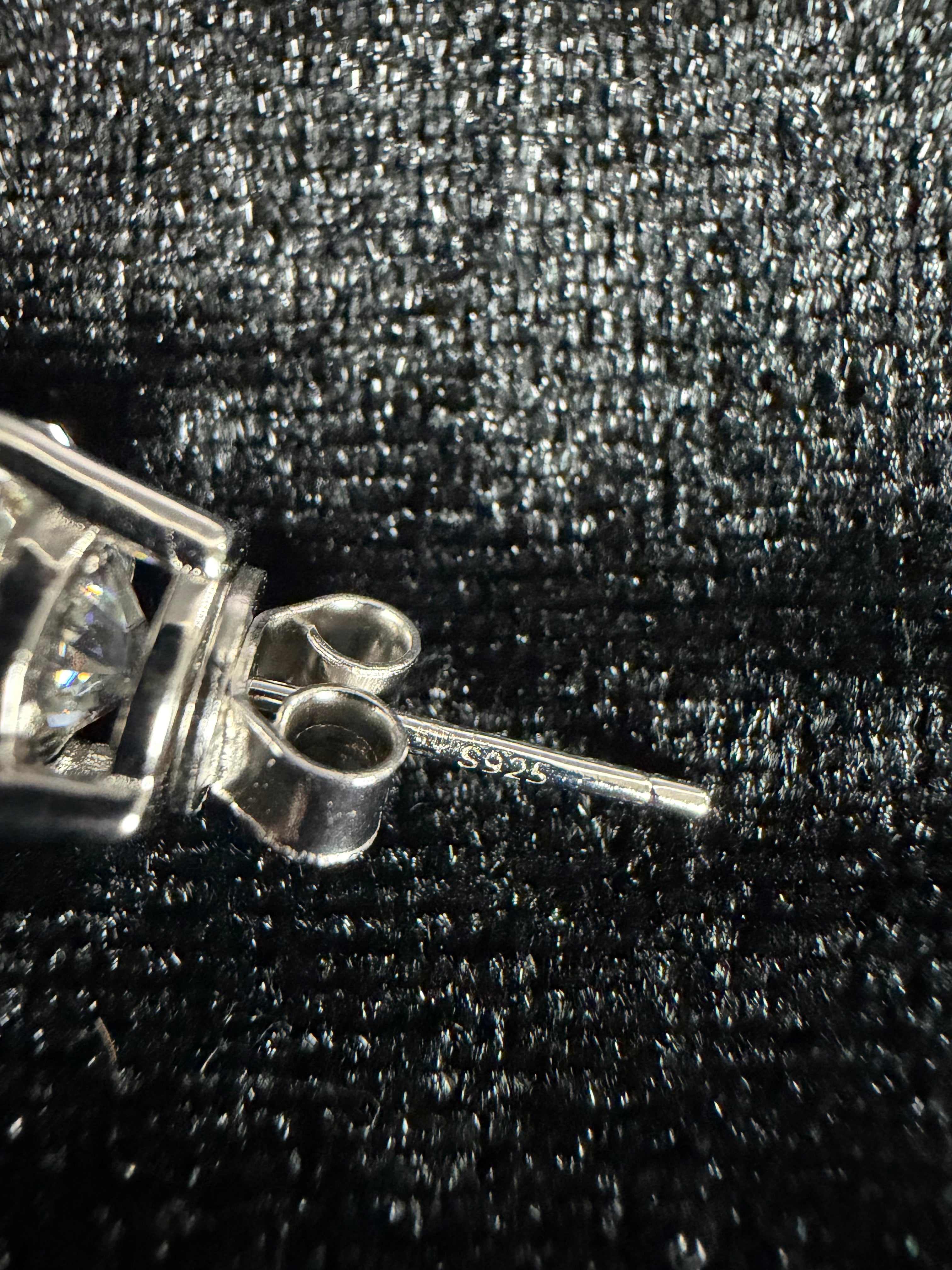 Round Moissanite Studs | 8 mm · Sterling Silver — view 4