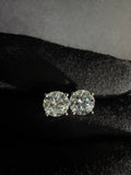 Round Moissanite Studs | 8 mm · Sterling Silver — front detail
