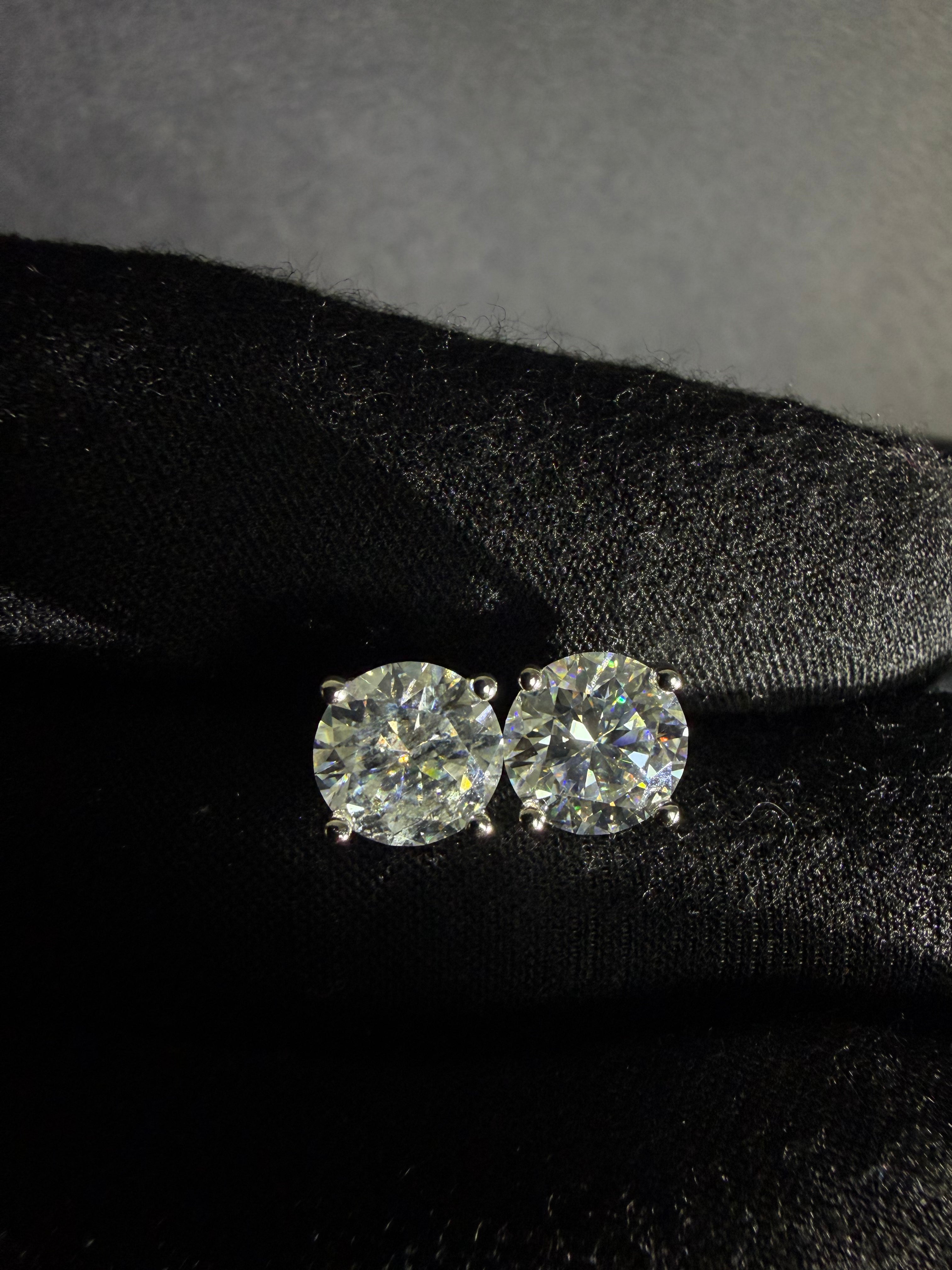 Round Moissanite Studs | 8 mm · Sterling Silver — front detail