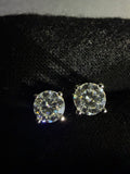 Round Moissanite Studs | 5 mm · Sterling Silver — front detail