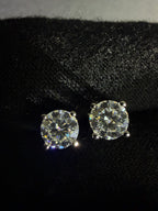 Round Moissanite Studs | 5 mm · Sterling Silver — front detail