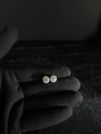 Silver halo moissanite studs — view 3