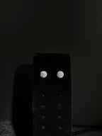 Silver halo moissanite studs — view 2