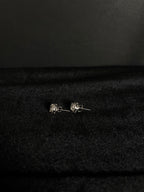 Silver halo moissanite studs — view 4