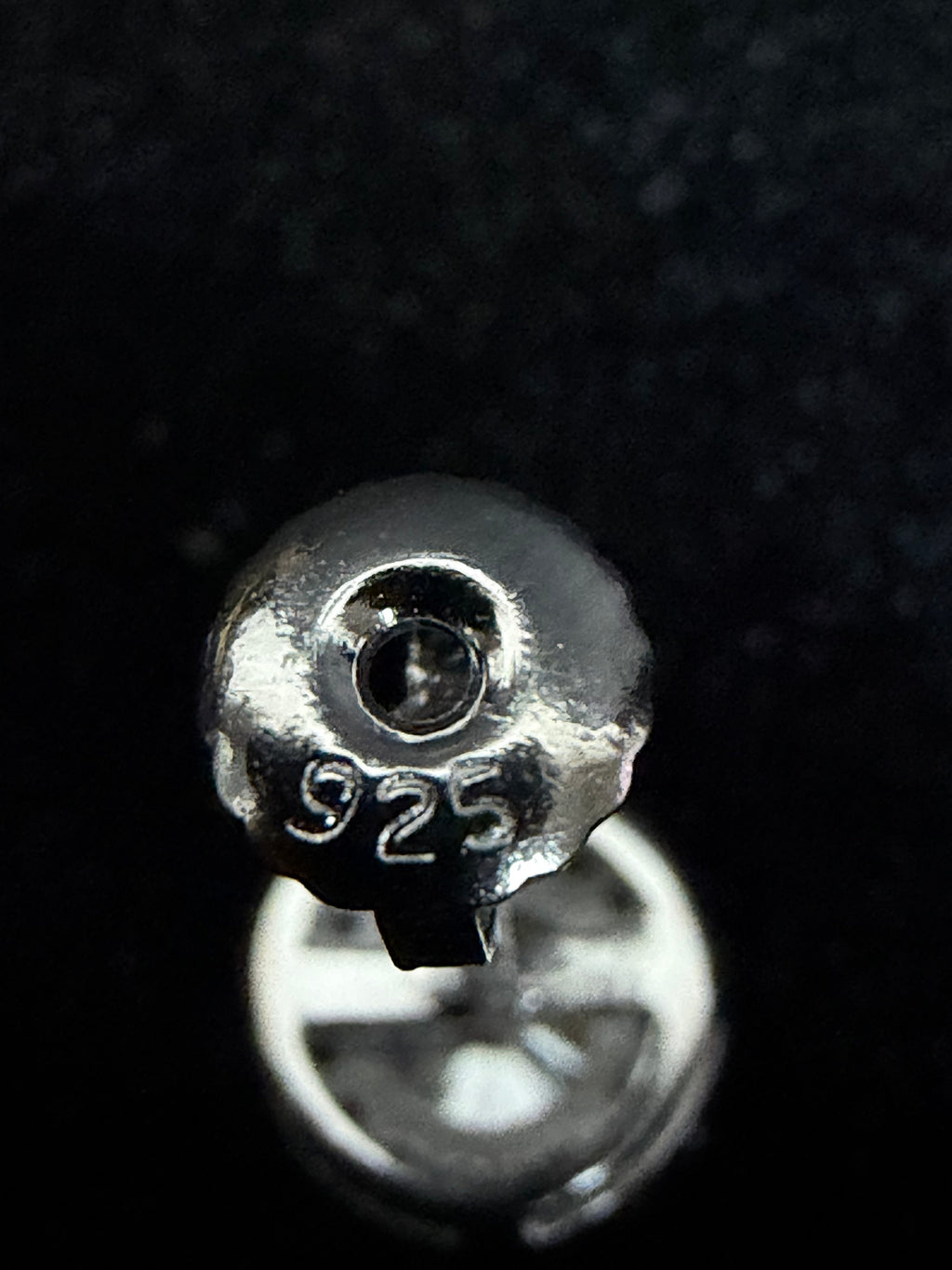Silver halo moissanite studs — view 5