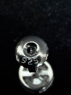 Silver halo moissanite studs — view 5
