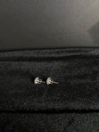 Silver flower moissanite studs — view 4