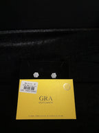 Silver flower moissanite studs — view 6