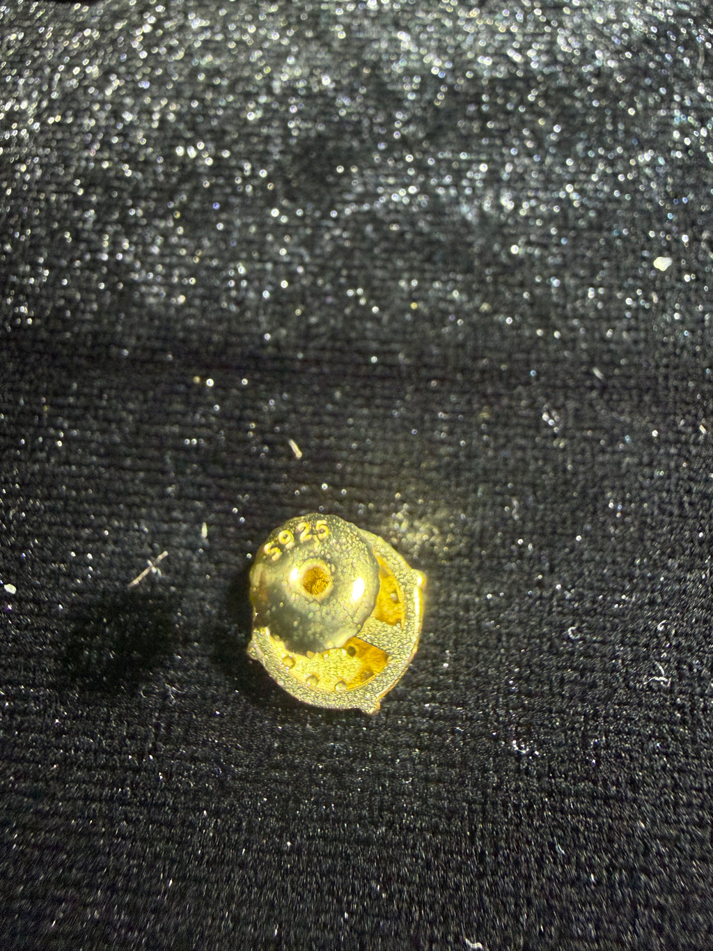 Gold cluster moissanite studs — view 4