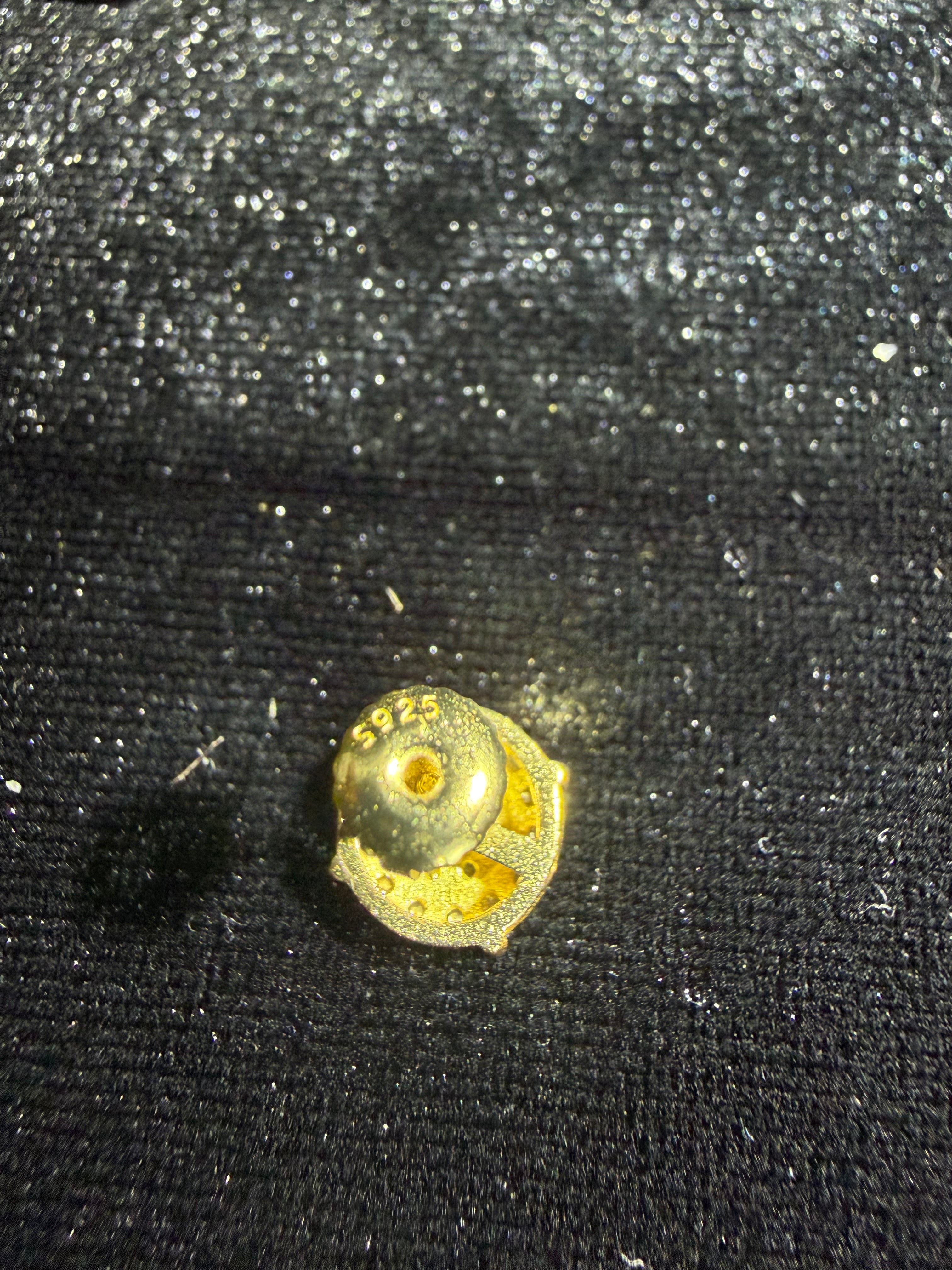 Gold cluster moissanite studs — view 4