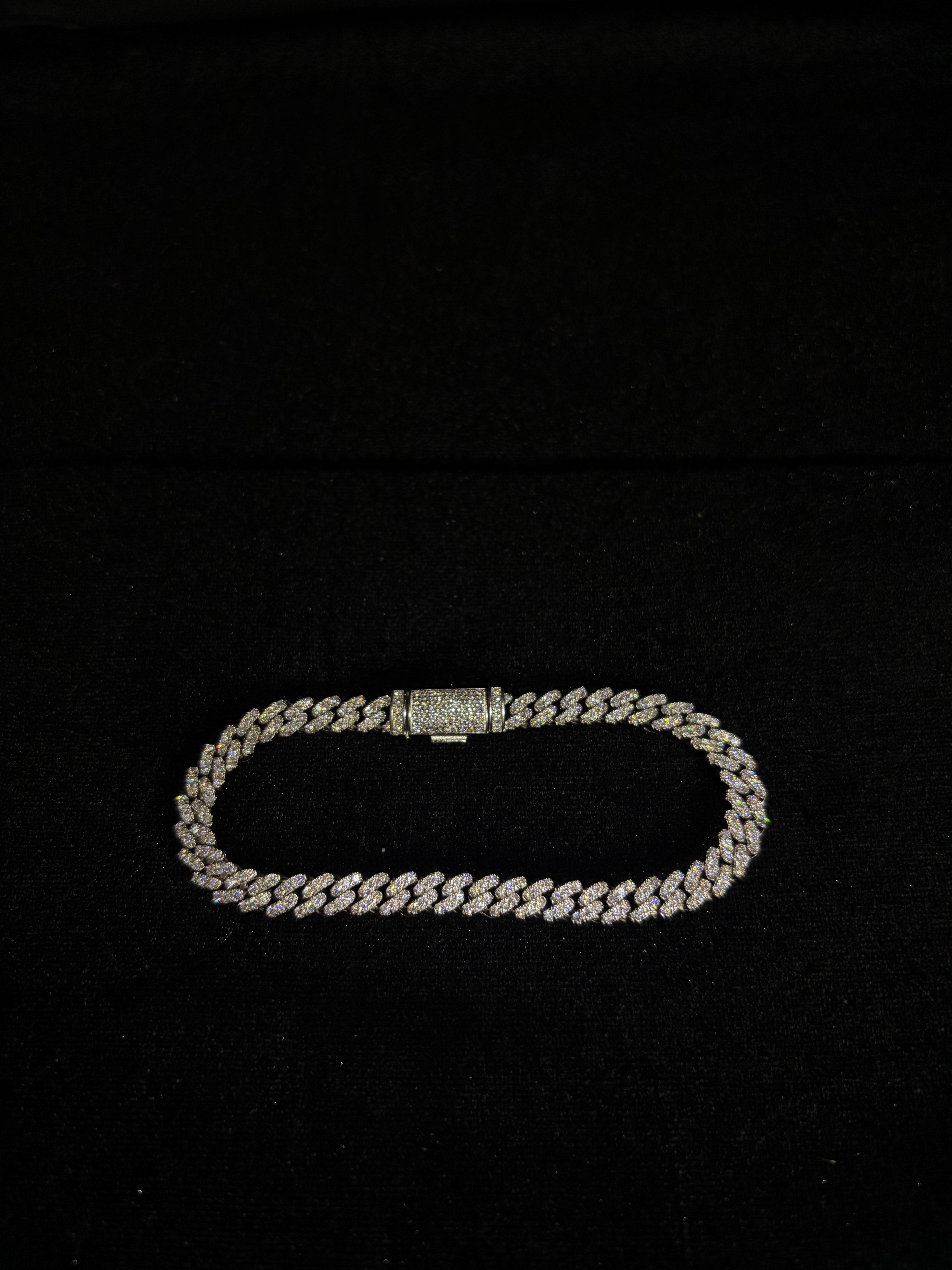 Moissanite Cuban Bracelet | 6 mm · Sterling Silver — photo 1