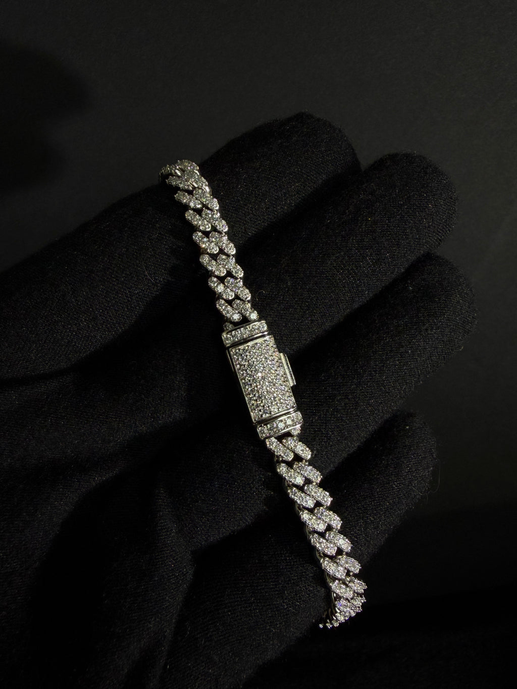Moissanite Cuban Bracelet | 6 mm · Sterling Silver — photo 4