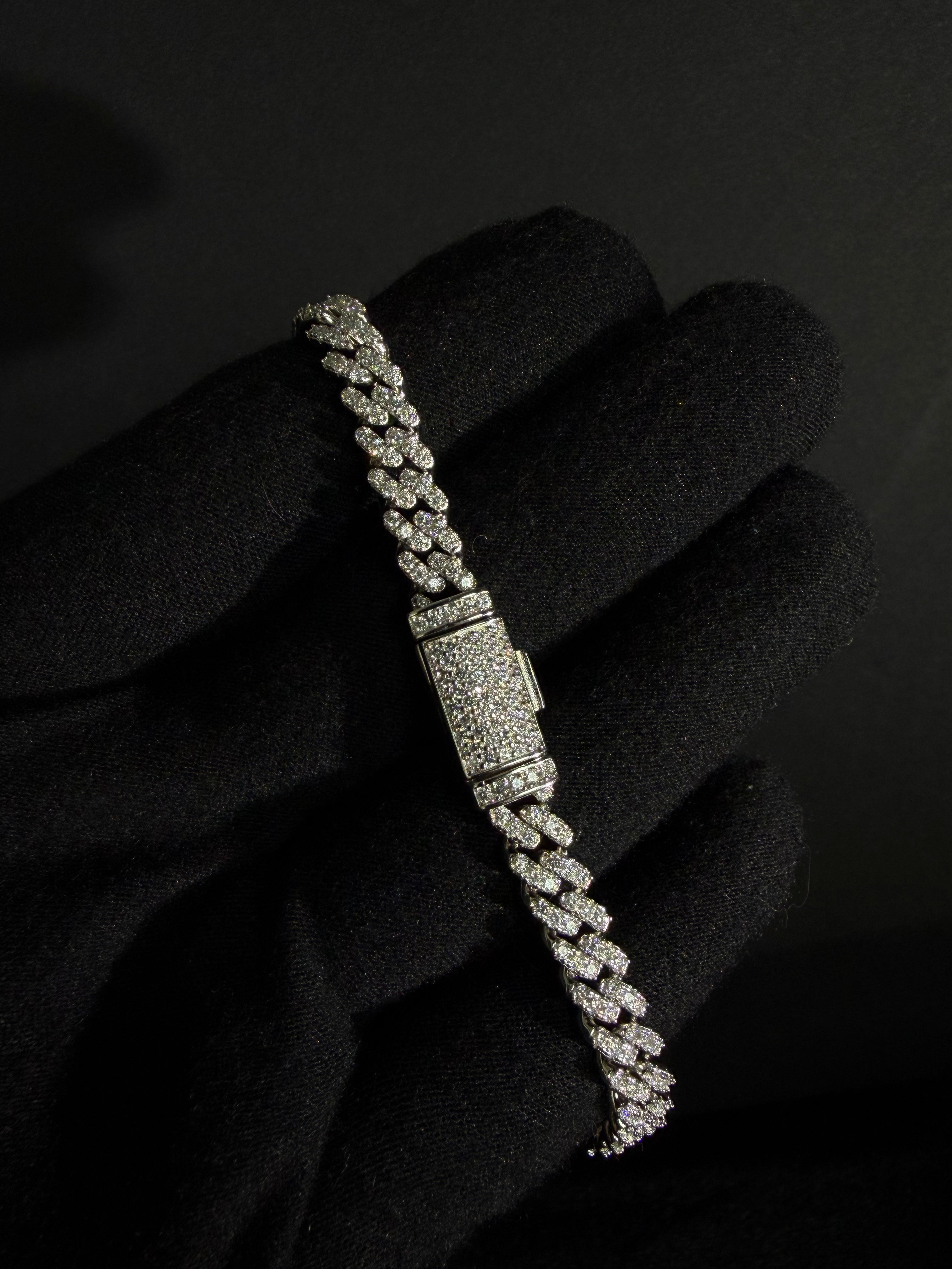 Moissanite Cuban Bracelet | 6 mm · Sterling Silver — photo 4