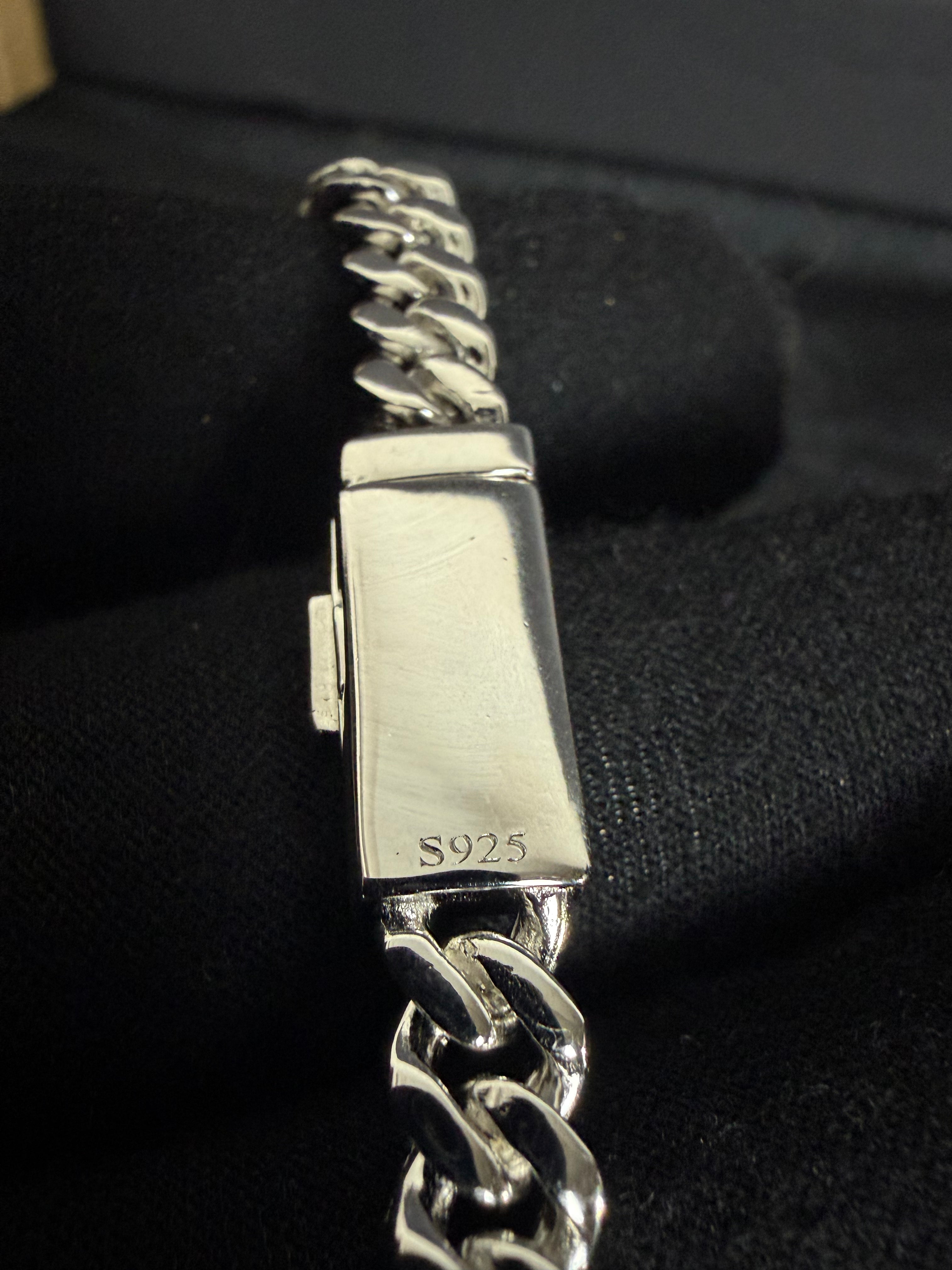 Moissanite Cuban Bracelet | 6 mm · Sterling Silver — photo 5
