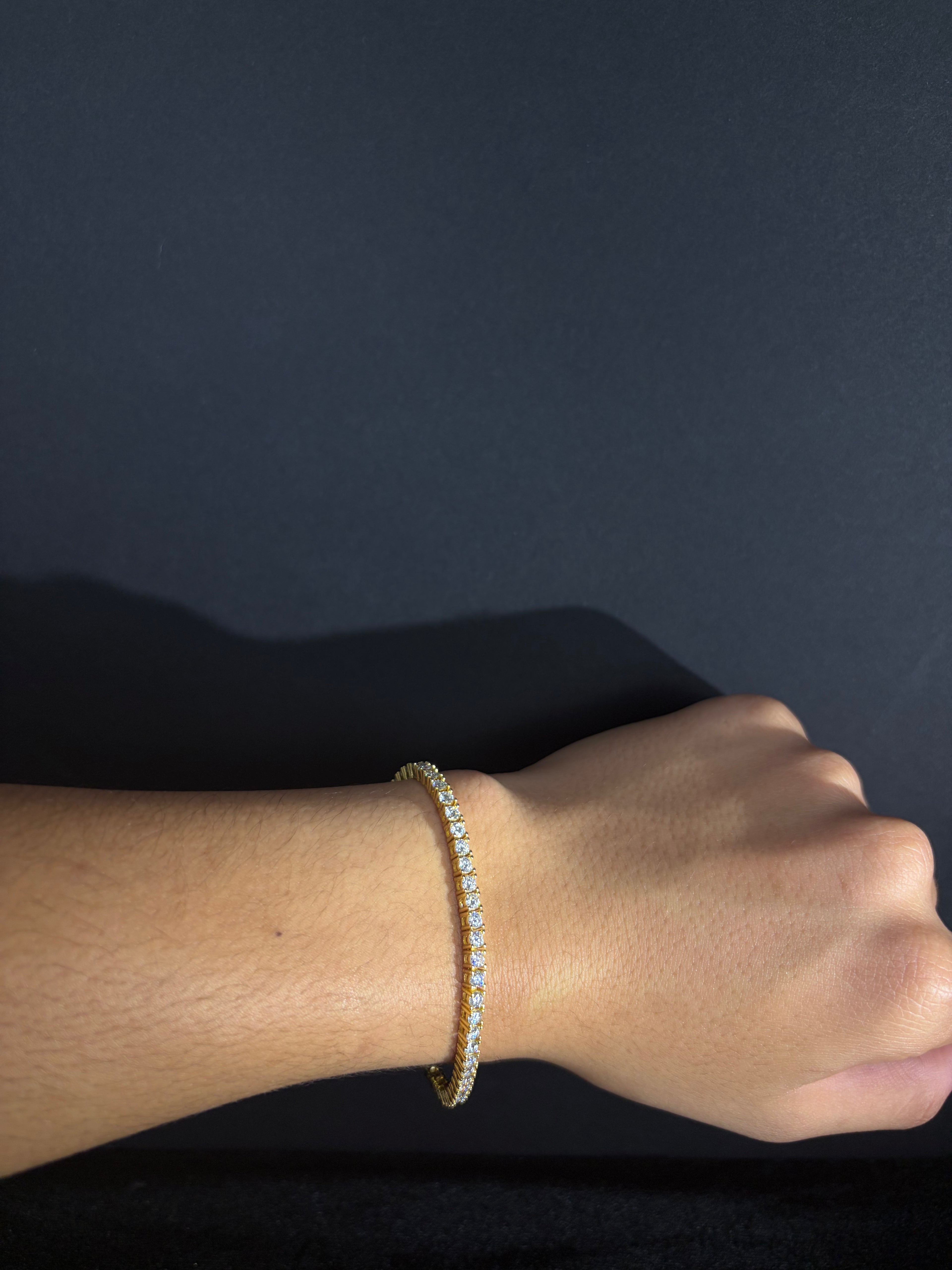 Moissanite Tennis Bracelet | 3 mm · Gold — photo 2