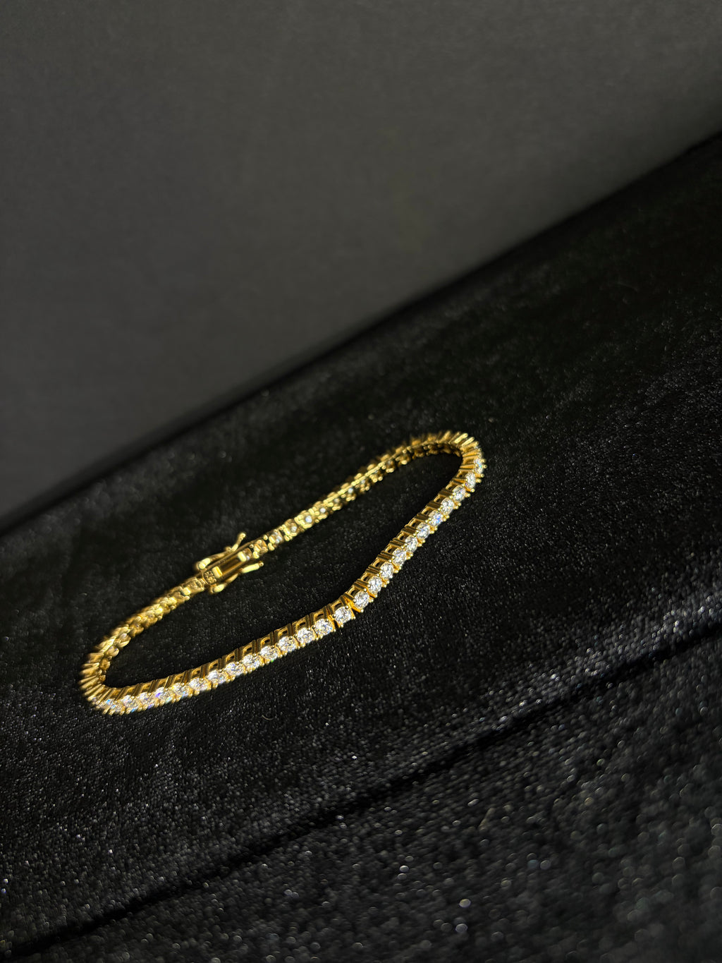 Moissanite Tennis Bracelet | 3 mm · Gold — photo 1