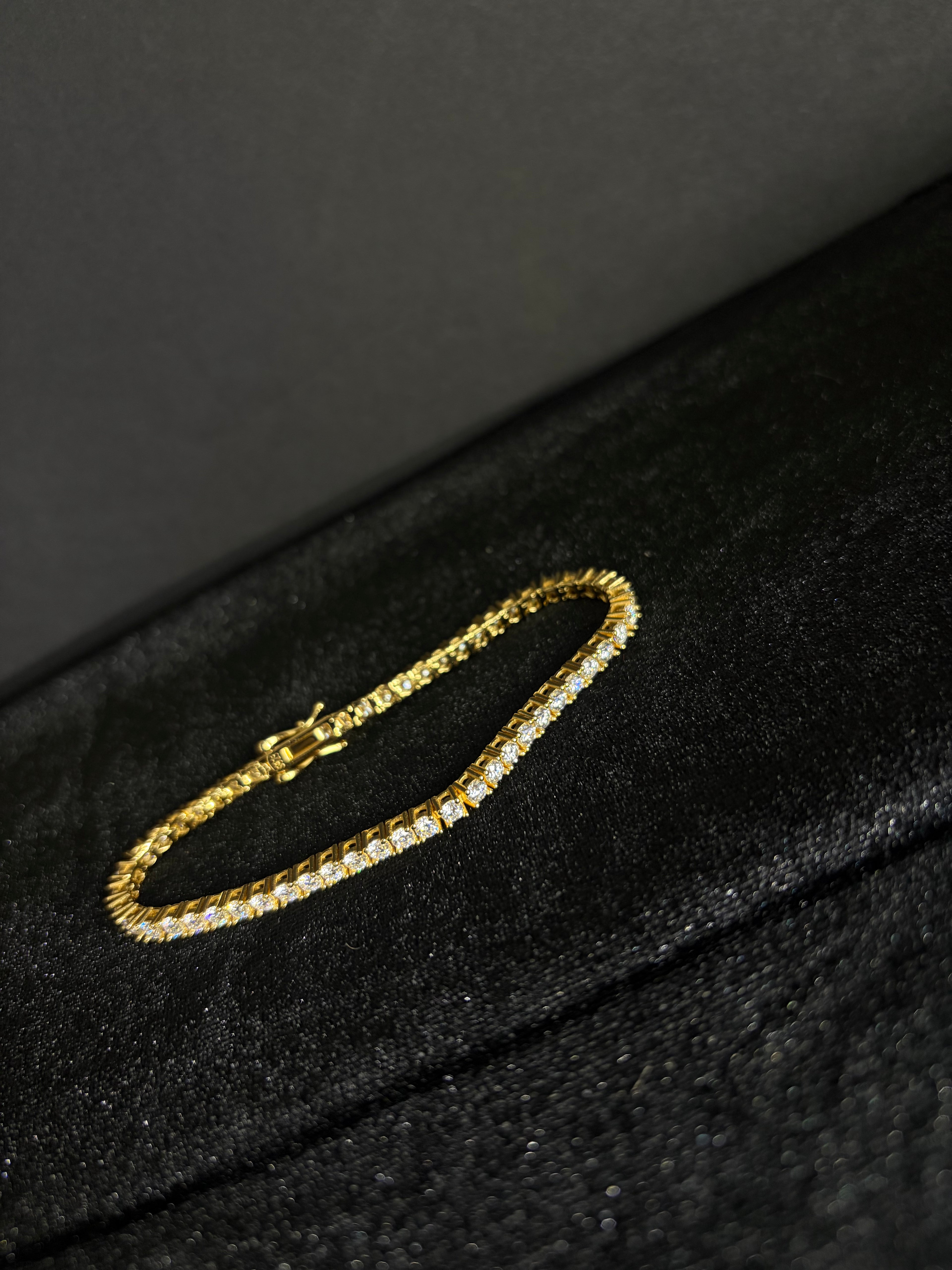 Moissanite Tennis Bracelet | 3 mm · Gold — photo 1