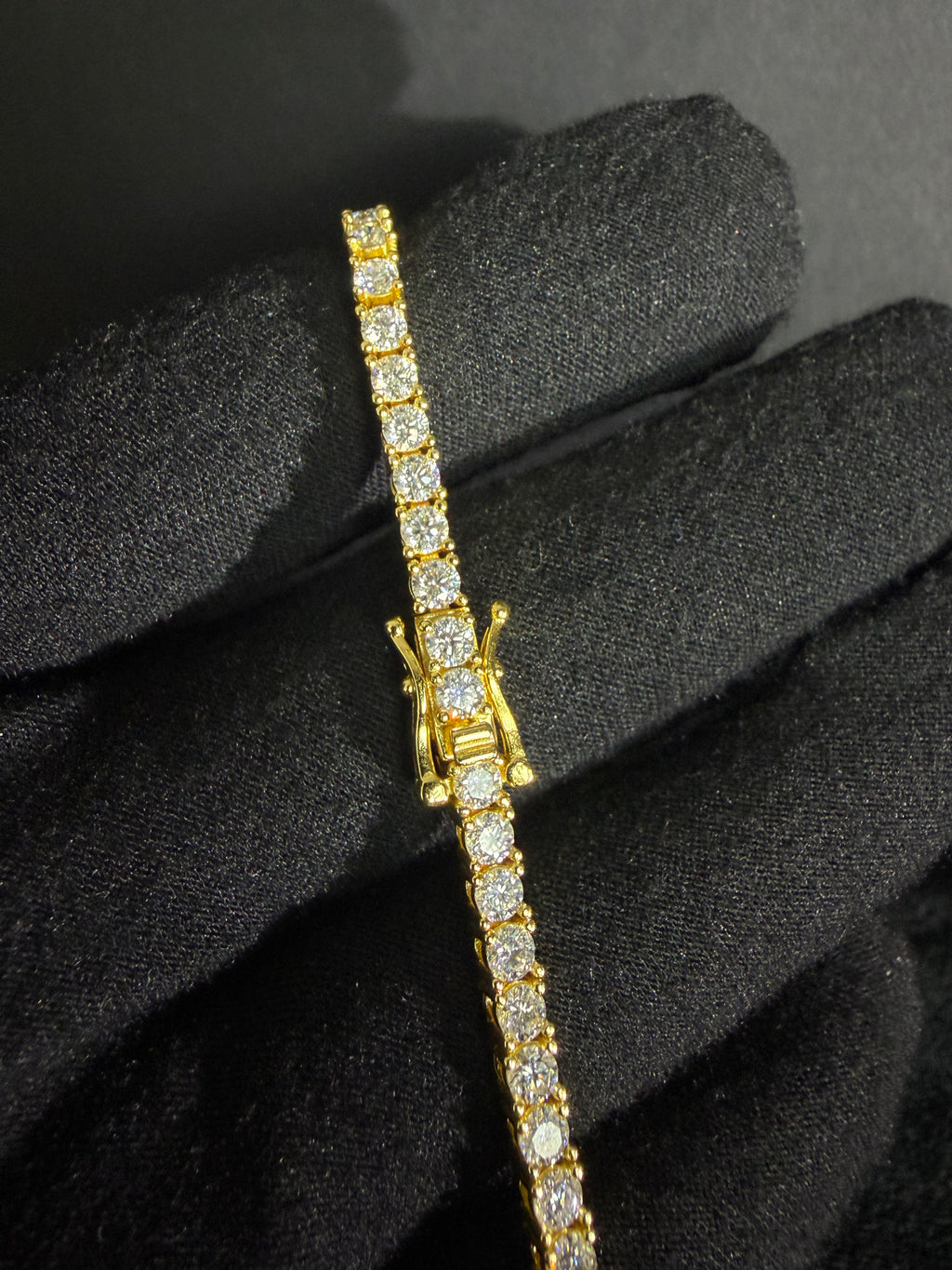 Moissanite Tennis Bracelet | 3 mm · Gold — photo 4