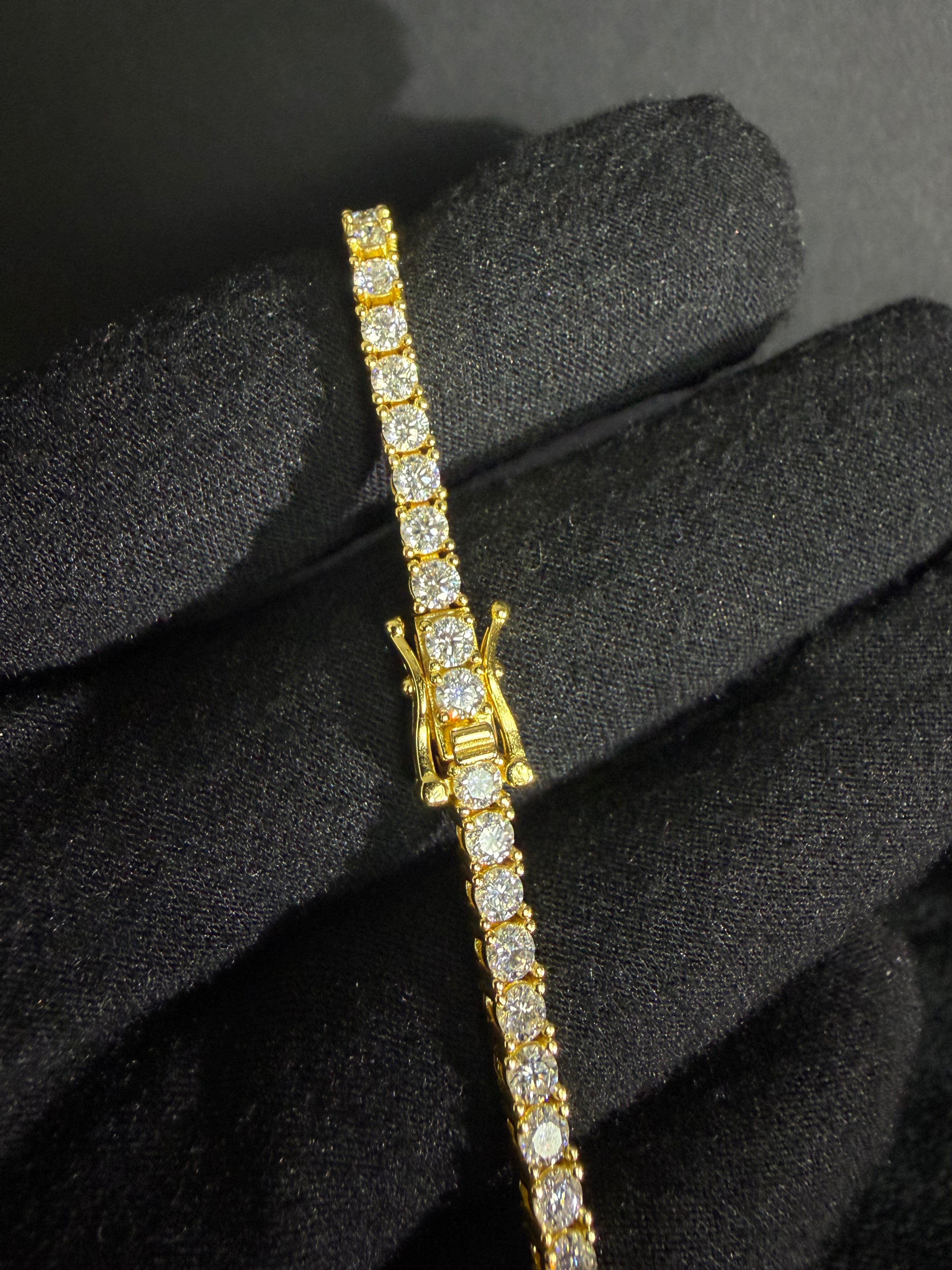 Moissanite Tennis Bracelet | 3 mm · Gold — photo 4