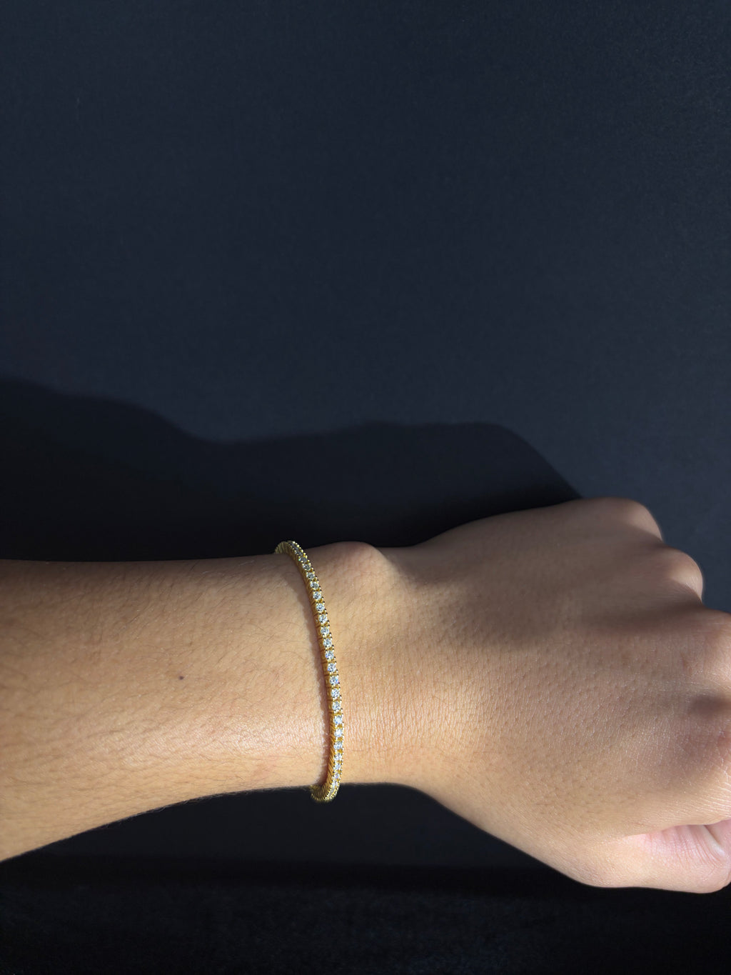 Moissanite Tennis Bracelet | 2 mm · Gold — photo 2