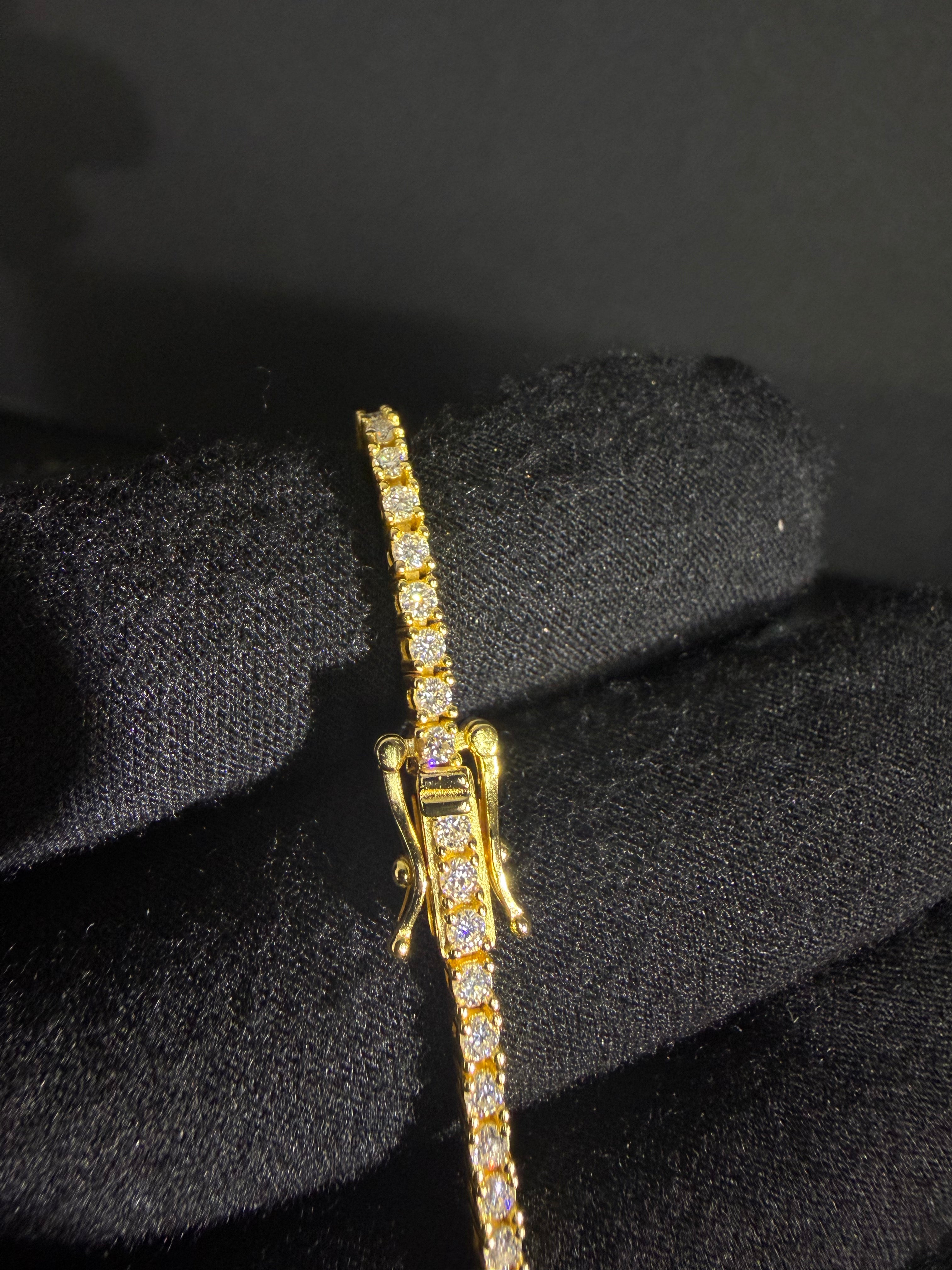 Moissanite Tennis Bracelet | 2 mm · Gold — photo 4