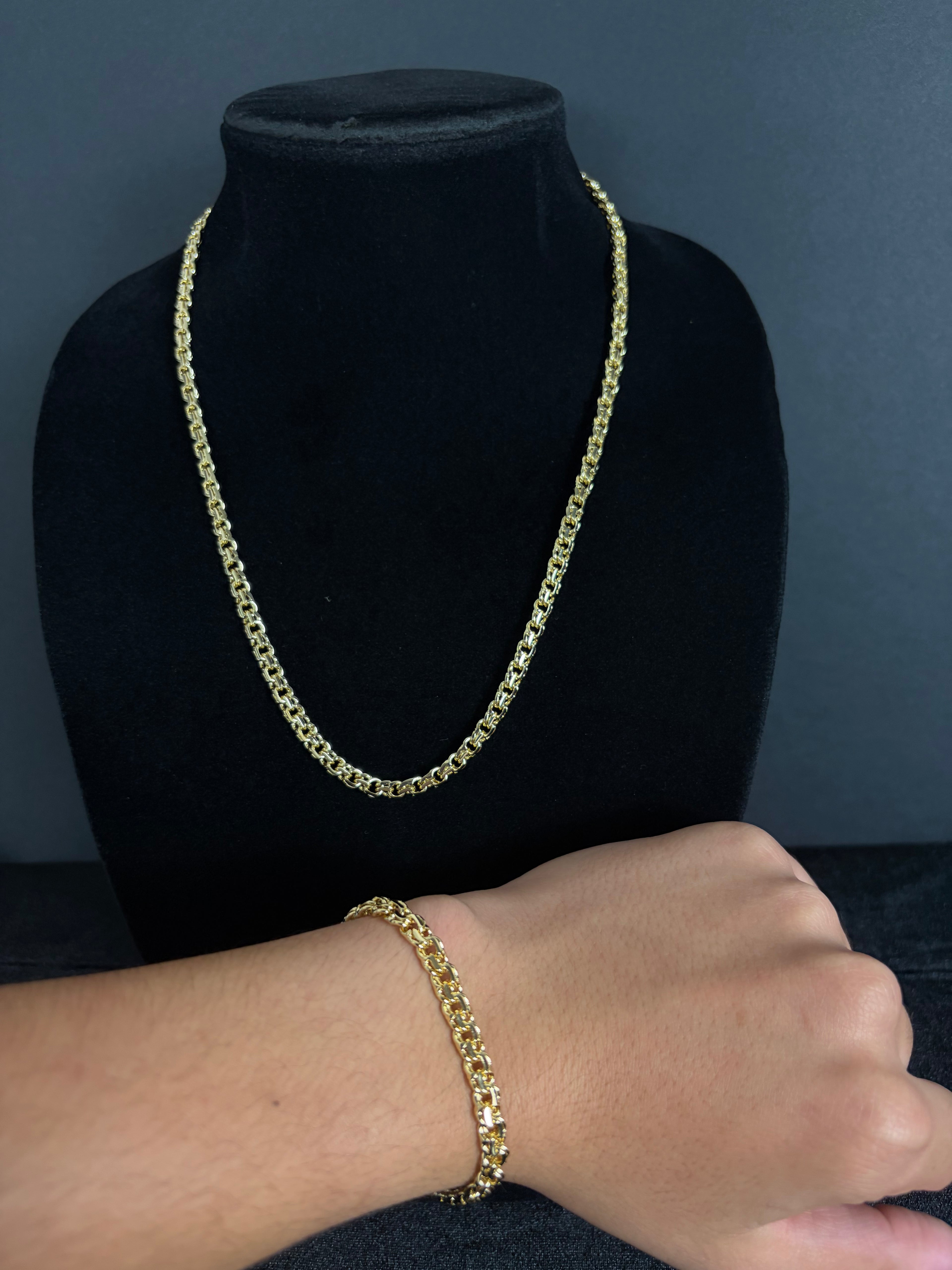 Chino Link Set — 6 mm; 22-inch chain + 7.5-inch bracelet; product photograph 1