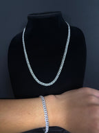6 mm iced Cuban matching set — 22-inch chain and 8-inch bracelet