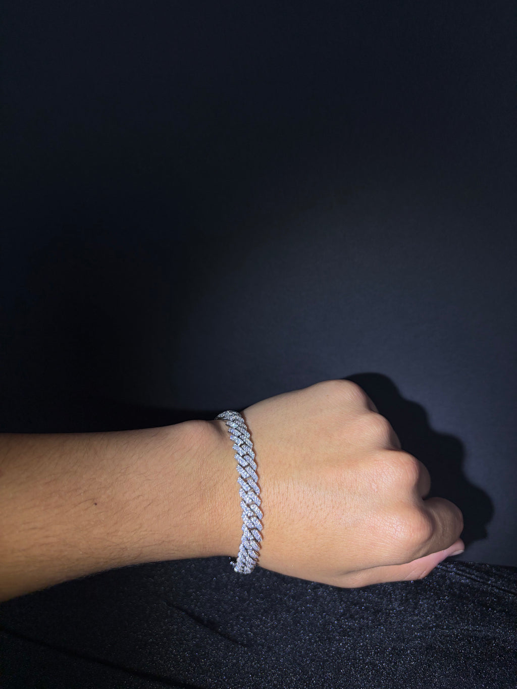 Iced Cuban Bracelet — 8 mm, 8 inches — design and fit detail
