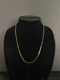 2.4 mm Mini Figaro chain, 22 inches — front view on a black display
