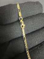 2.4 mm Mini Figaro chain, 22 inches — link and clasp detail