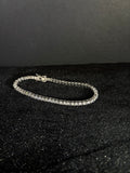 3 mm moissanite tennis bracelet in 925 sterling silver — full bracelet