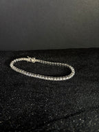 3 mm moissanite tennis bracelet in 925 sterling silver — full bracelet