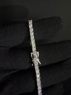 3 mm moissanite tennis bracelet in 925 sterling silver — clasp detail