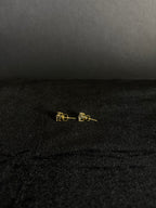 6.5 mm gold-plated sterling silver moissanite studs — setting and post detail