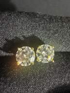 6.5 mm gold-plated sterling silver moissanite studs — stone close-up