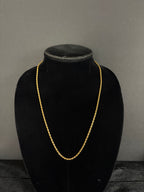 3 mm rope chain in 14K gold PVD-plated stainless steel — front view