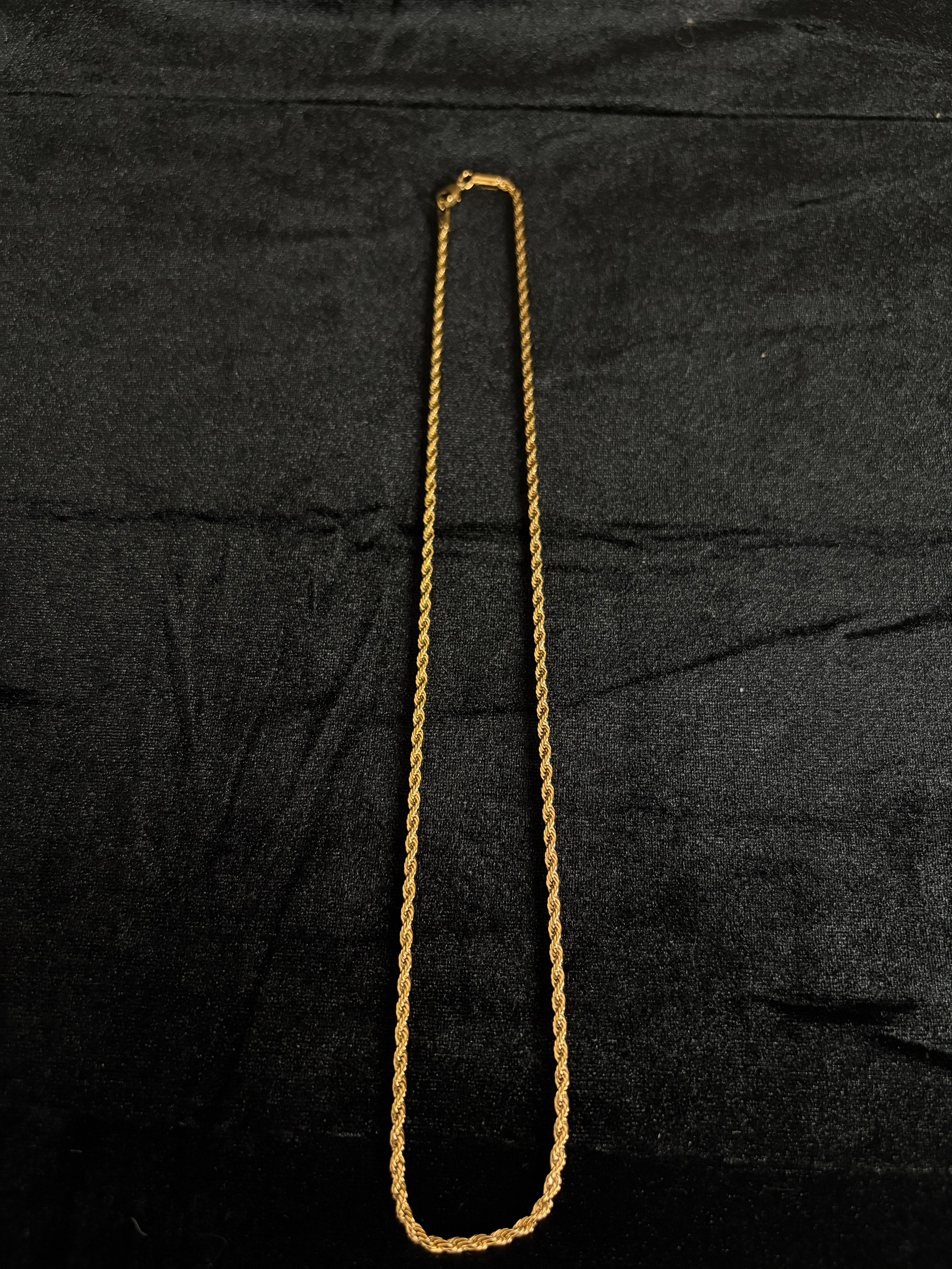 3 mm rope chain in 14K gold PVD-plated stainless steel — detail view 4