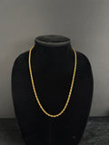 4 mm rope chain in 14K gold PVD-plated stainless steel — front view